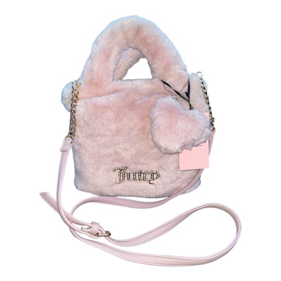 Juicy Couture Handbags - Juicy Couture Dusty Blush Fluffy Mini Tote Bag Purse TikTok Viral Brand New